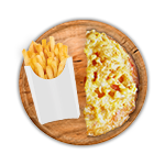 Half Fried Pizza & Chips For Kids 